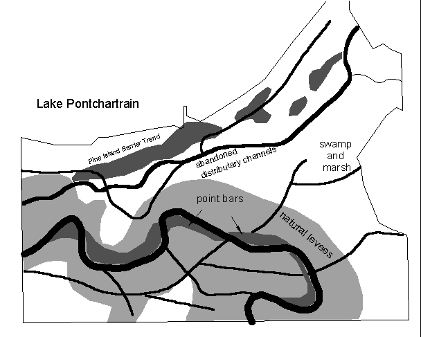 Map of natural landforms